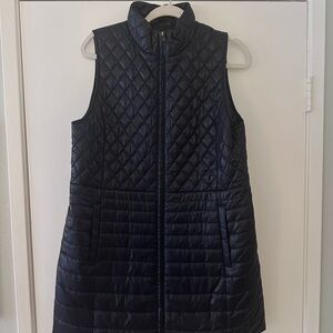 New Talbots Navy Blue Long Vest - M